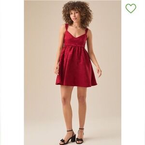 NWT Altar'd State Amelia Women's Bow Strap Babydoll Coquette w/Pockets Dress XL